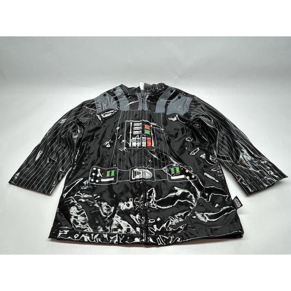 QUALITY DISNEY STORE DELUXE STAR WARS DARTH VADER HOODED RAINCOAT SZ 4 NO CAPE